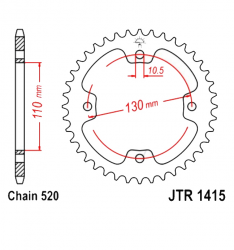 CORONA 42 DENTI PASSO 520 ARGENTO