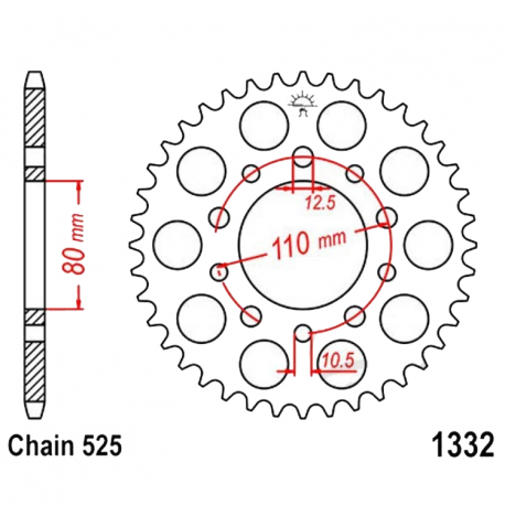 Corona 36 Denti Passo 525 Honda Triumph - Argento