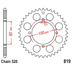 Corona 47 Denti Passo 520 - Nera