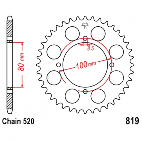 Corona 47 Denti Passo 520 - Nera