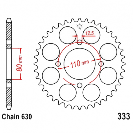 Corona 38 Denti Passo 630 Honda - Argento