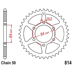 Corona 45 Denti Passo 530 - Suzuki Argento