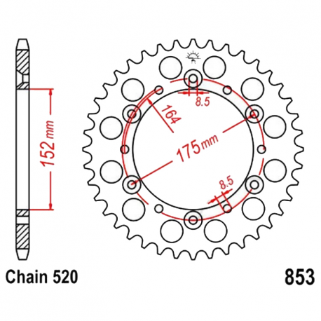 Corona 42 Denti Passo 520 - Yamaha Argento