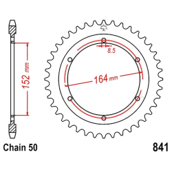 Corona 42 Denti Passo 530 Yamaha - Argento