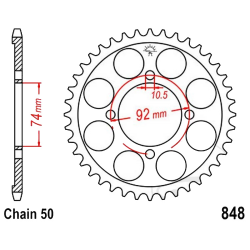 Corona 39 Denti Passo 530 Yamaha - Argento