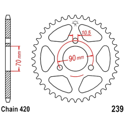 Corona 38 Denti Passo 420 Honda - Nera