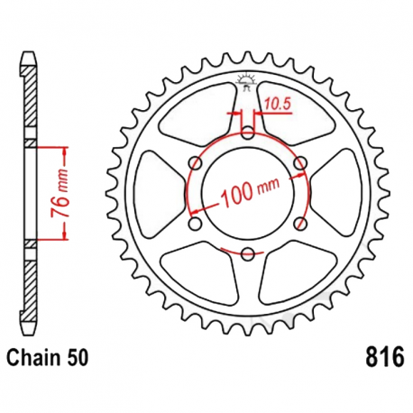 Corona 50 Denti Passo 530 Suzuki - Argento