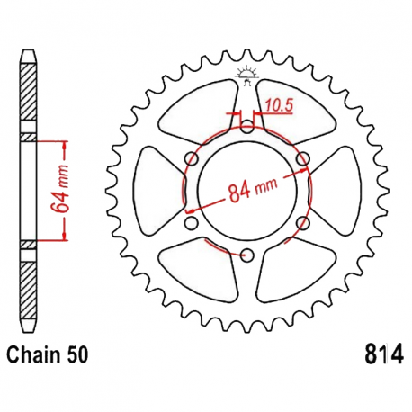 Corona 44 Denti Passo 530 - Suzuki Argento