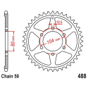 Corona 38 Denti Passo 530 - Kawasaki Argento