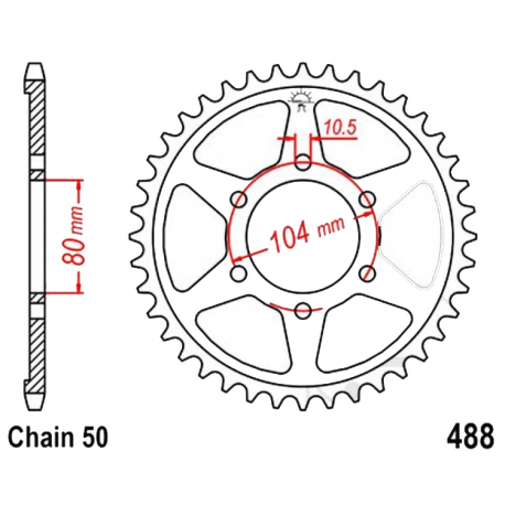 Corona 42 Denti Passo 530 - Kawasaki Argento