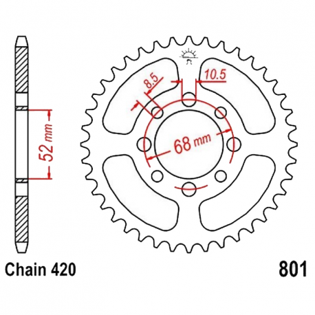 Corona 41 Denti Passo 420 Suzuki - Kawasaki Nera