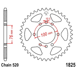 Corona 45 Denti Passo 520 Suzuki