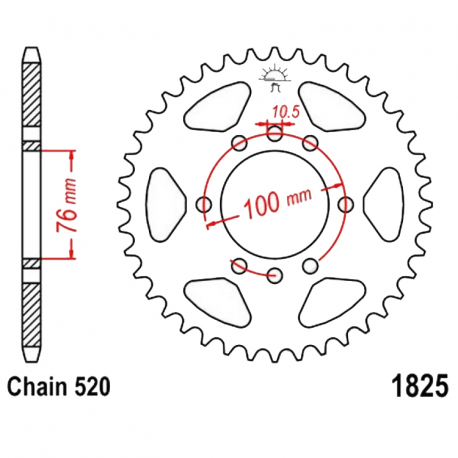 Corona 45 Denti Passo 520 Suzuki