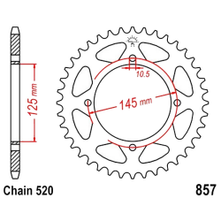 Corona 39 Denti Passo 520 Yamaha - Nura