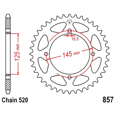 Corona 39 Denti Passo 520 Yamaha - Nura 