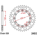 Corona 50 Denti Passo 520 Yamaha - Honda Argento