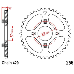 Corona 38 Denti Passo 420 - Honda Argento