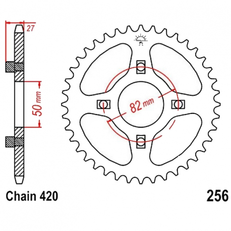 Corona 40 Denti Passo 420 - Honda Argento