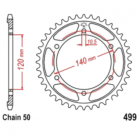 Corona 45 Denti Passo 530 kawasaki - Suzuki Argento