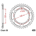 Corona 45 Denti Passo 530 kawasaki - Suzuki Argento