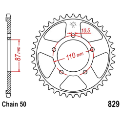 Corona 47 Denti Passo 530 suzuki - Argento