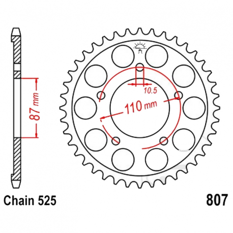 Corona 47 Denti Passo 525 Suzuki Argento