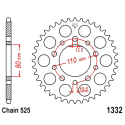 Corona 44 Denti Passo 525 Triumph - Honda Argento