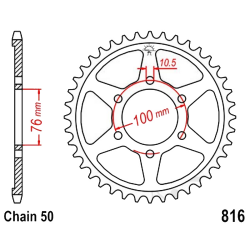 Corona 46 Denti Passo 530 Suzuki Argento