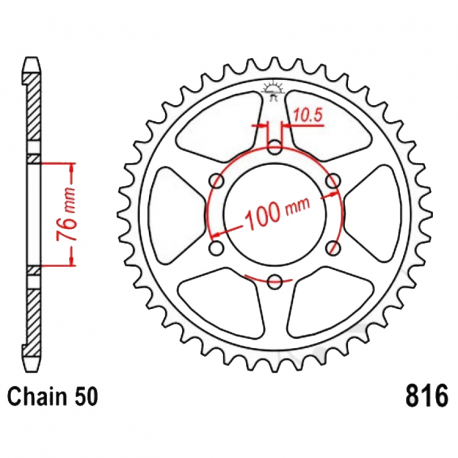 Corona 46 Denti Passo 530 Suzuki Argento