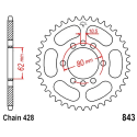 Corona 49 Denti Passo 428 Suzuki Argento