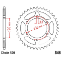 Corona 37 Denti Passo 520 Yamaha Nera