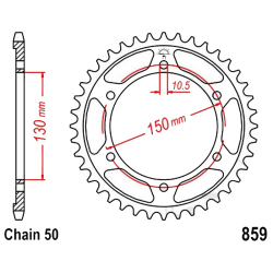 Corona 40 Denti Passo 530 Yamaha Argento