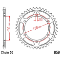 Corona 40 Denti Passo 530 Yamaha Argento