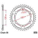 Corona 39 Denti Passo 530 Yamaha Argento