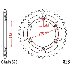 Corona 47 Denti Passo 520 Suzuki Nera