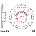 Corona 53 Denti Passo 428 Suzuki Nera
