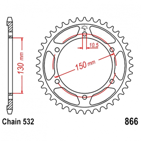 Corona 43 Denti Passo 535 Yamaha Argento