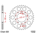 Corona 45 Denti Passo 525 - Honda Argento