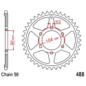 Corona 44 Denti Passo 530 Kawasaki - Argento