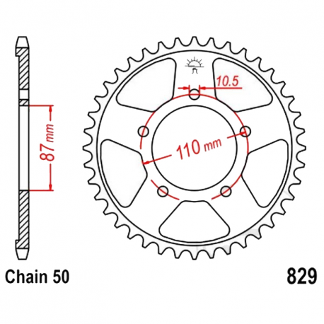 Corona 43 Denti Passo 530 Suzuki - Argento