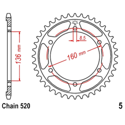 Corona 47 Denti Passo 520 Aprilia - Beta