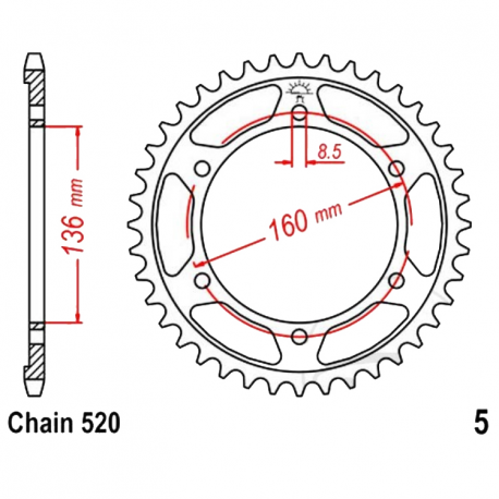  Corona 47 Denti Passo 520 Aprilia - Beta