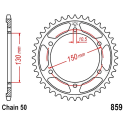 Corona 47 Denti Passo 530 Yamaha Argento