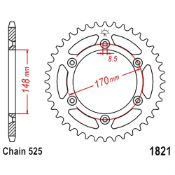 Corona 47 Denti Passo 525 Ducati Argento