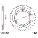 Corona 47 Denti Passo 525 Ducati Argento