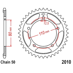 Corona 48 Denti Passo 530 Triumph Argento