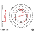 Corona 40 Denti Passo 525 Kawasaki Argento