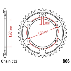 Corona 38 Denti Passo 532 Yamaha Argento