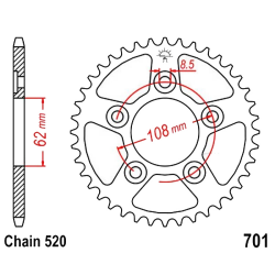 Corona 41 Denti Passo 520 Aprilia - Cagiva