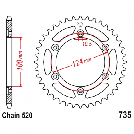  Corona 38 Denti Passo 520 Ducati Nera